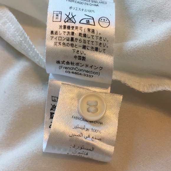 French Connection Sheer White Button Up, XS/S - Picture 8 of 8